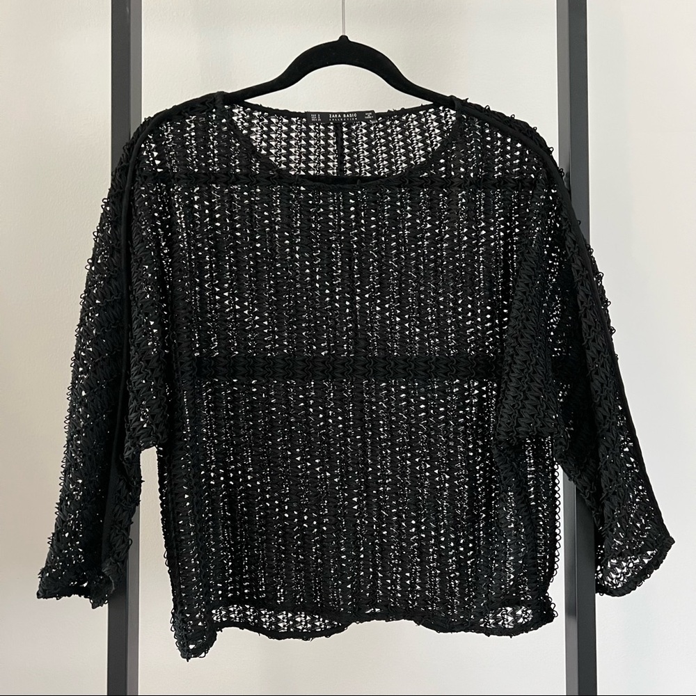 ZARA CROCHET NET SWEATER TOP